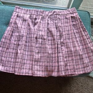Pink plaid skirt XL